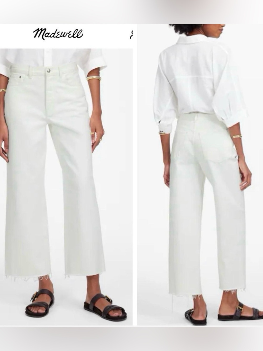 NWT Madewell women’s White Low-Slung Baggy cropped Jeans W24